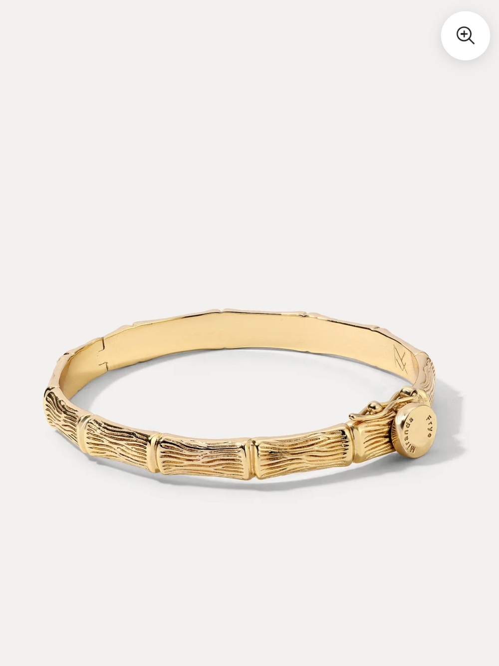 Gold Bamboo-Style Hinge bracelet “Gia” Miranda Frye small